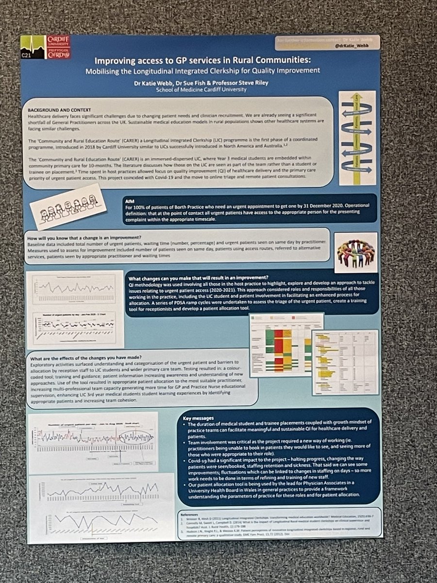 Presenting our QI project to improve access to GP services @HEIW_NHS QISTmas conference…learning and sharing experiences of quality improvement in healthcare <a href="/DrSueFish/">Sue Fish</a> <a href="/drKatie_Webb/">Professor Katie Webb 🇺🇦</a> <a href="/RilesinWales/">Stephen Riley</a> <a href="/CardiffMBBChC21/">Cardiff Uni C21</a> <a href="/CARERMidWales1/">C.A.R.E.R.</a> #QISTMAS22
