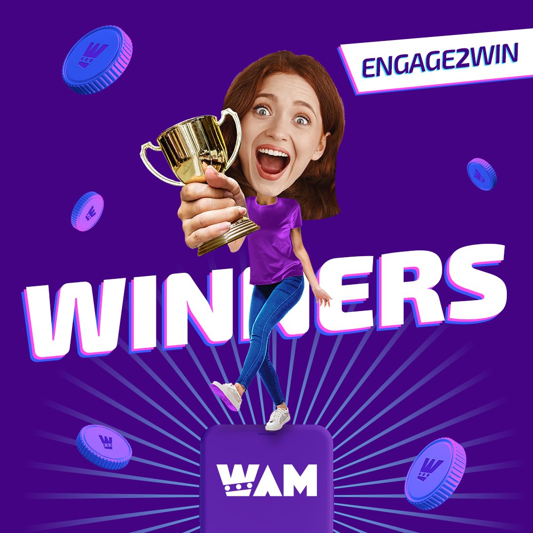 playWAM's tweet photo. Another month of fun, community activities, and 🔥 events has passed.

And we are ready to name our lucky winners of the #engage2win campaign for November.

Check it out 👉  https://t.co/Xp9dv3zTKs

Fresh new challenges 💪 are already cooking up for you. https://t.co/8Z5cEyPSIC