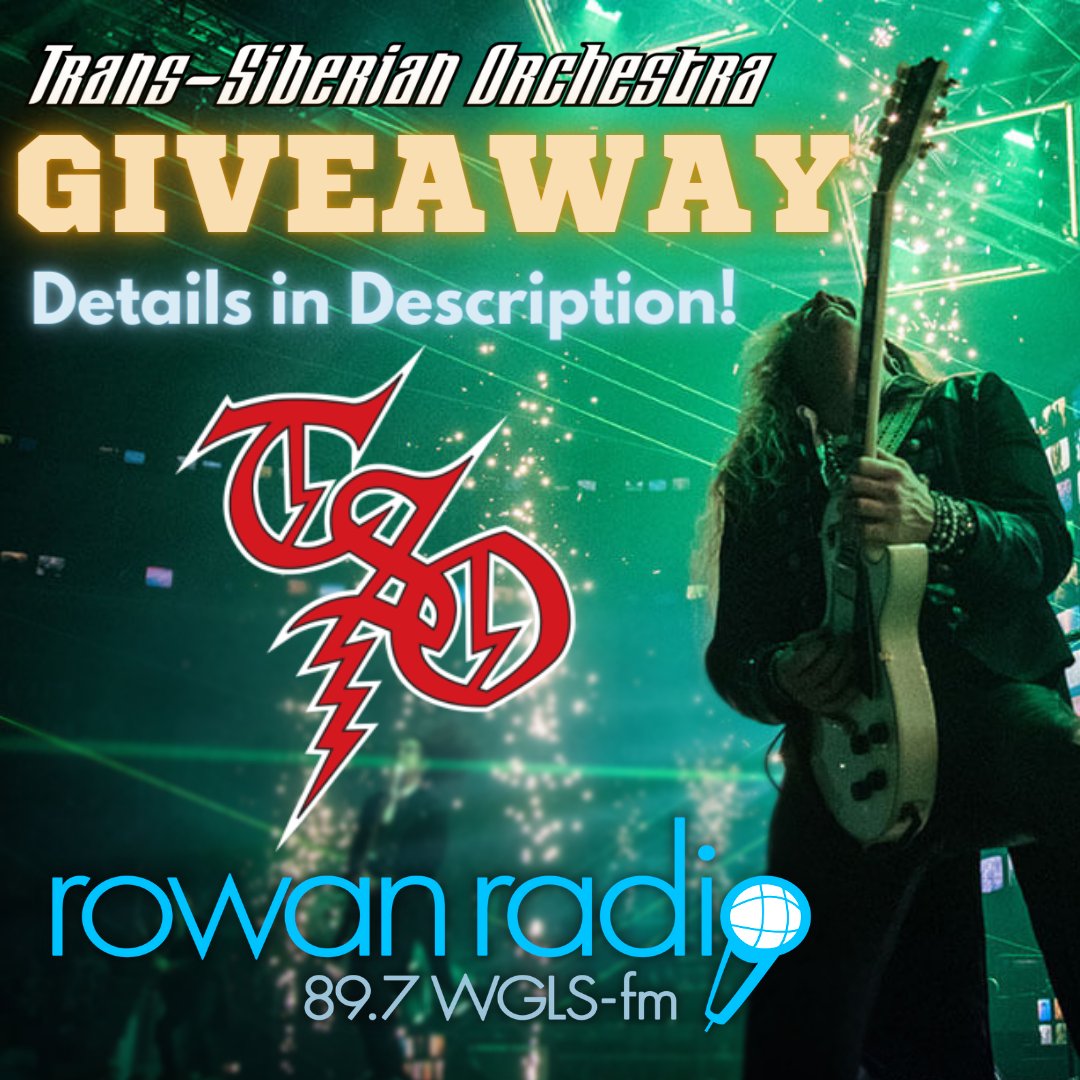 RowanRadio's tweet photo. Rowan Radio 89.7 WGLS-FM is giving away 2 pairs of tickets during the Wednesday and Thursday Early Bird Specials from 7-9am on December 7 &amp; 8 for the Trans-Siberian Orchestra concert on December 18, 2022! 

We're also giving away 6 t-shirts on social media! See reply for entry! https://t.co/HmYOGhfKho