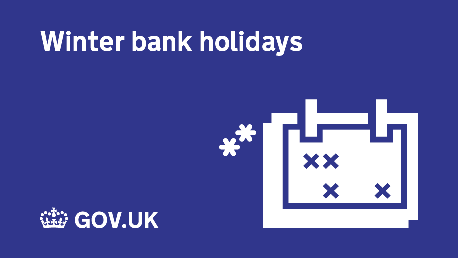 GOV.UK on Twitter: "You can find the dates for the upcoming winter bank