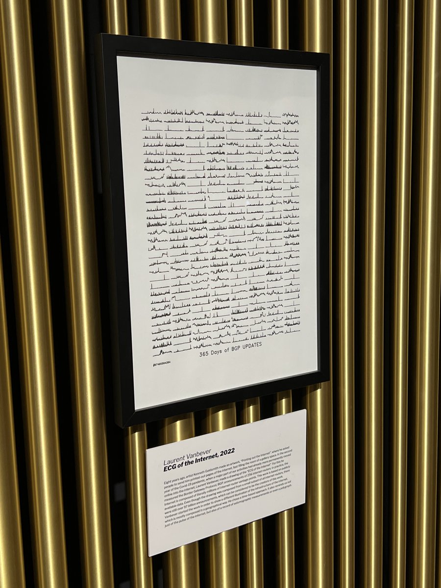 "Sold" my first artwork! My print depicting Internet routing announcements was auctioned at the Zürich Kunsthaus this Wednesday to support ETH scholarships. Who knew this small pet project would turn out to be useful 🙃 More info: ai.ethz.ch/news-and-event… &amp; x.com/lvanbever/stat…