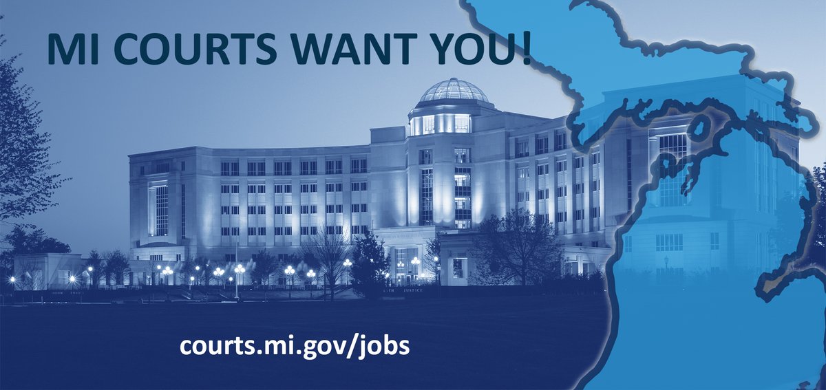 MISupremeCourt's tweet photo. JOB OPENING: Senior Law Clerk, Office of Justice-Appointee Kyra Harris Bolden, Michigan Supreme Court. Apply by December 14. https://t.co/dvBV6DPOXo https://t.co/jdBRTDPTjg