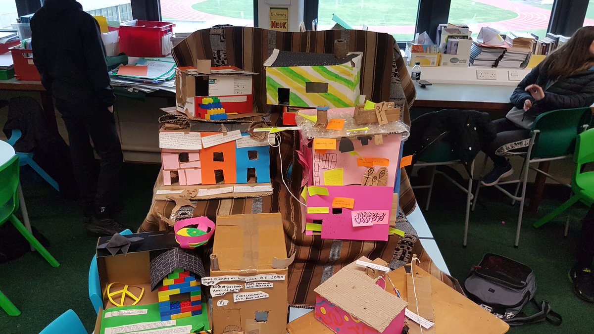 JamieFairbairn1's tweet photo. Good favela construction with labels by the National 4/5 class. https://t.co/ngMRg6qA4J
