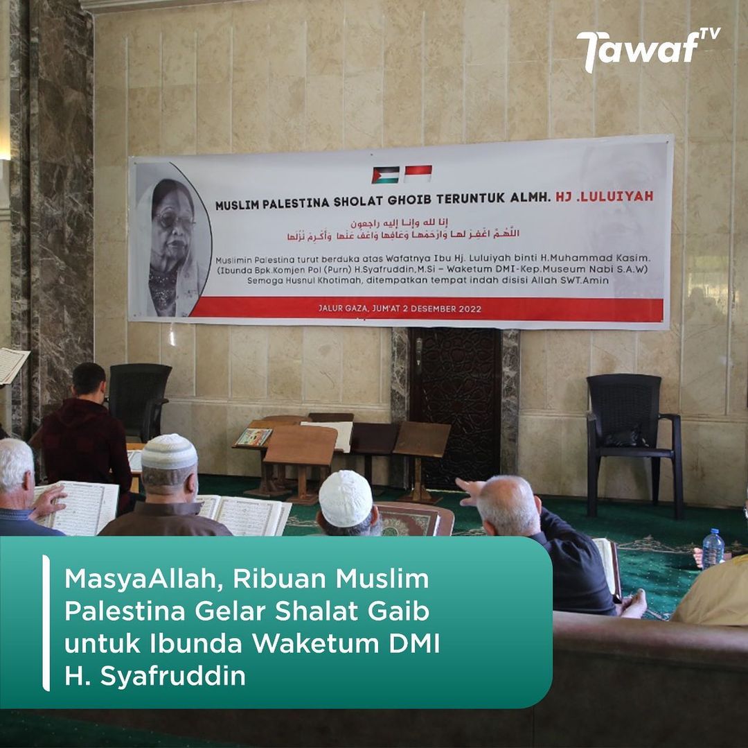 Abdillahonim's tweet photo. Ribuan muslim Palestina di jalur Gaza menggelar shalat ghoib untuk ibunda Wakil Ketua Umum DMI H. Syafruddin. Tak hanya itu, para ulama Palestina pun ikut mendoakan Hj. Lulu’ Iyah binti H. Muhammad Kasim.

#DMI #Syafruddin #IbundaSyafruddin #BeritaDuka #TawafTV #bangonim #npc https://t.co/Lr0KoH0Xqo