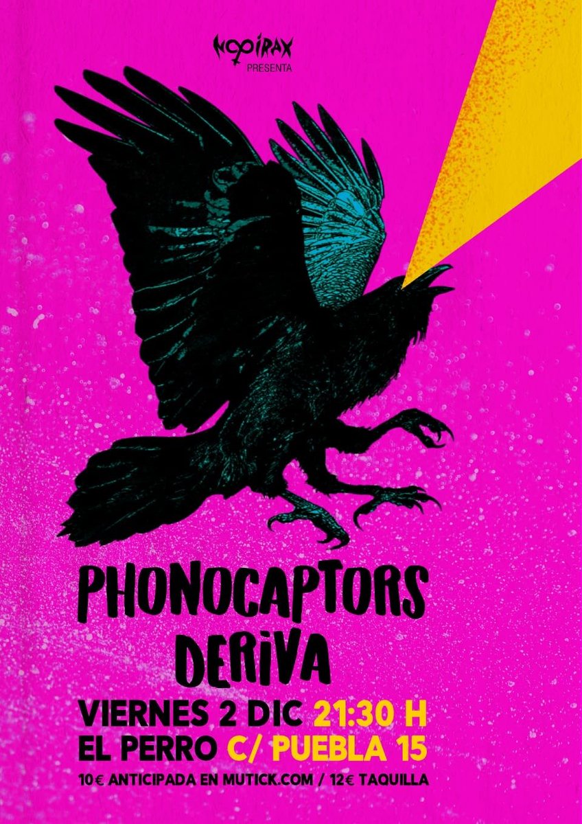 Concierto sorpresa hoy en <a href="/elperroclubmad/">Sala EL Perro Madrid</a>.

Con <a href="/Phonocaptorss/">Phonocaptors</a>, cortesia de <a href="/nooirax/">Nooirax Producciones</a>