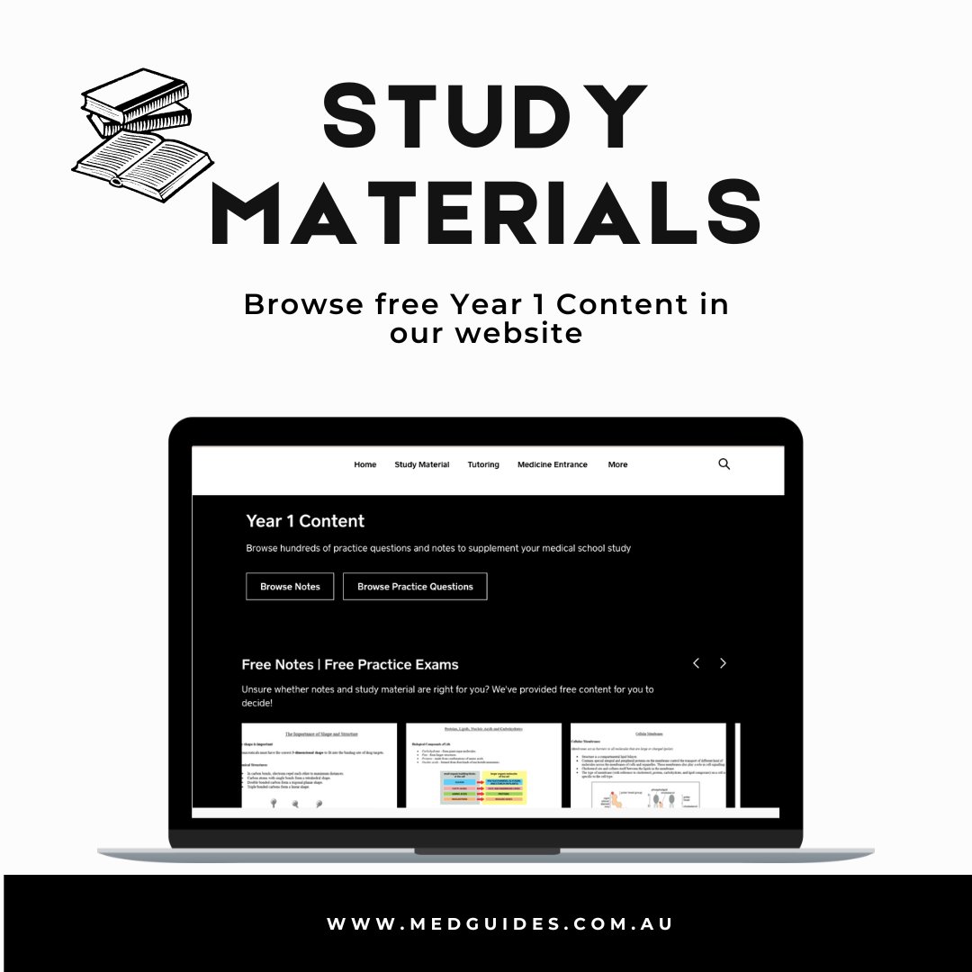 FREE Year 1 Notes and Practice Exams in our website medguides.com.au

#year1notes #practiceexams #medschool #medschooljourney #medstudents #medschoollife