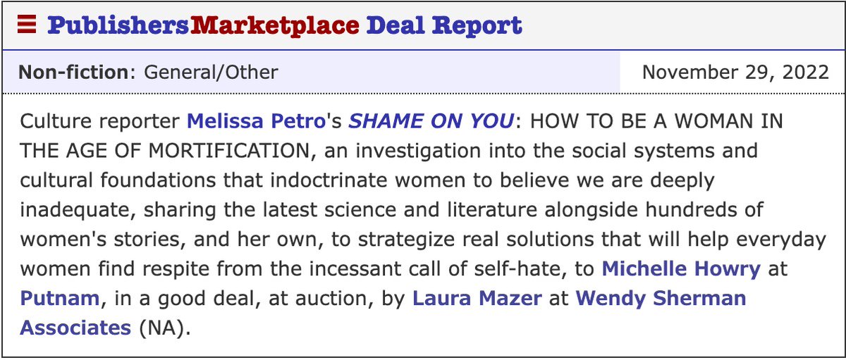 I am full of gratitude and IN ABSOLUTE DISBELIEF
to announce that I (finally) have a book deal! Deepest thanks to my agent <a href="/lauramazer/">lauramazer</a> for her unwavering support. I cannot WAIT to work with my wonderful editor, Michelle Howry and the whole team <a href="/PutnamBooks/">G. P. Putnam's Sons</a>!