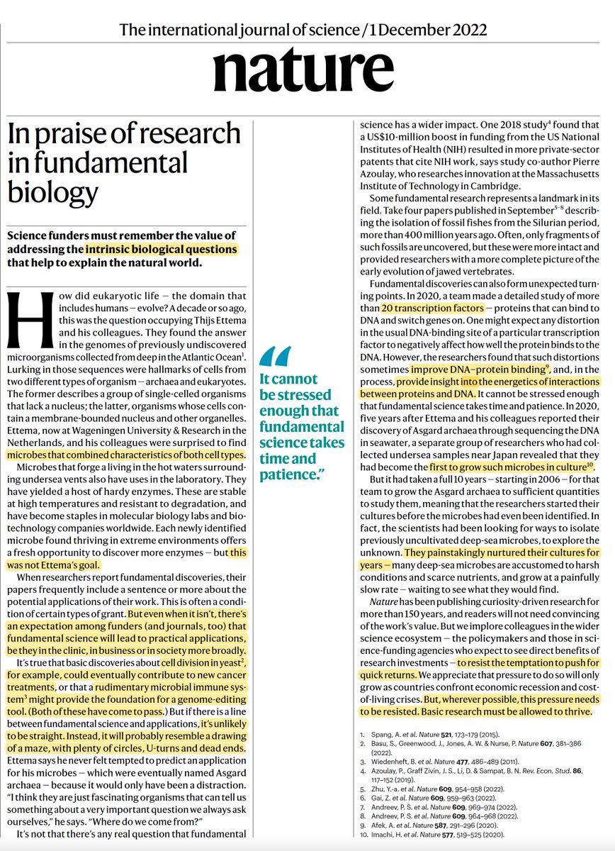 The fundamental importance of basic science nature.com/articles/d4158… This week's @Nature editorial