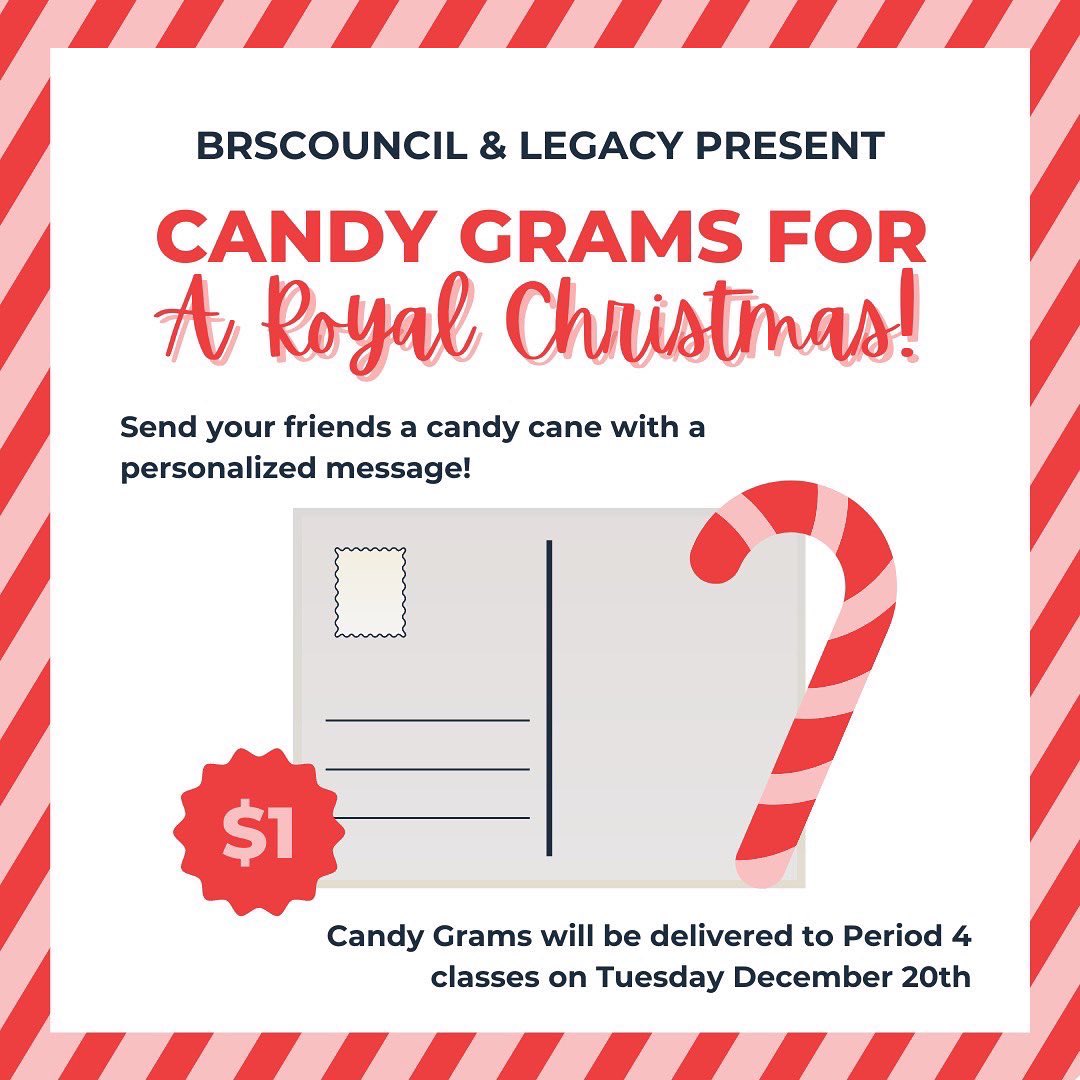 BRSCouncil's tweet photo. @BishopReding Christmas Candy Grams are BACK! This year we have partnered with @BRedingLegacy to support their annual ‘Royal Christmas’ drive. All proceeds from candy gram sales will go to support BR families in need this Christmas. Sales close Dec 13th! See images for details🎄 https://t.co/fvnYK6pUUY