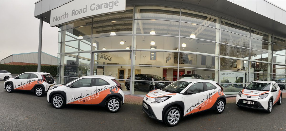 Anna and Meryl from Hand In Hand Community Care collecting their new Aygo X’s. 
Thank you very much for your continued business. We look forward to seeing these on the roads caring for people in and around mid Wales.