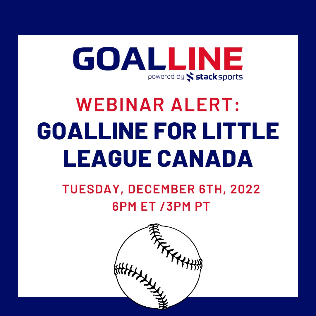 GoallineNetwork's tweet photo. As the Official Technology Provider of Little League® Canada, Goalline is excited to serve leagues joining our network with best-in-class features. Please join us for our next webinar showcasing Goalline's features by signing up here: https://t.co/qEwrPGdahr https://t.co/Gl0ahUX14K