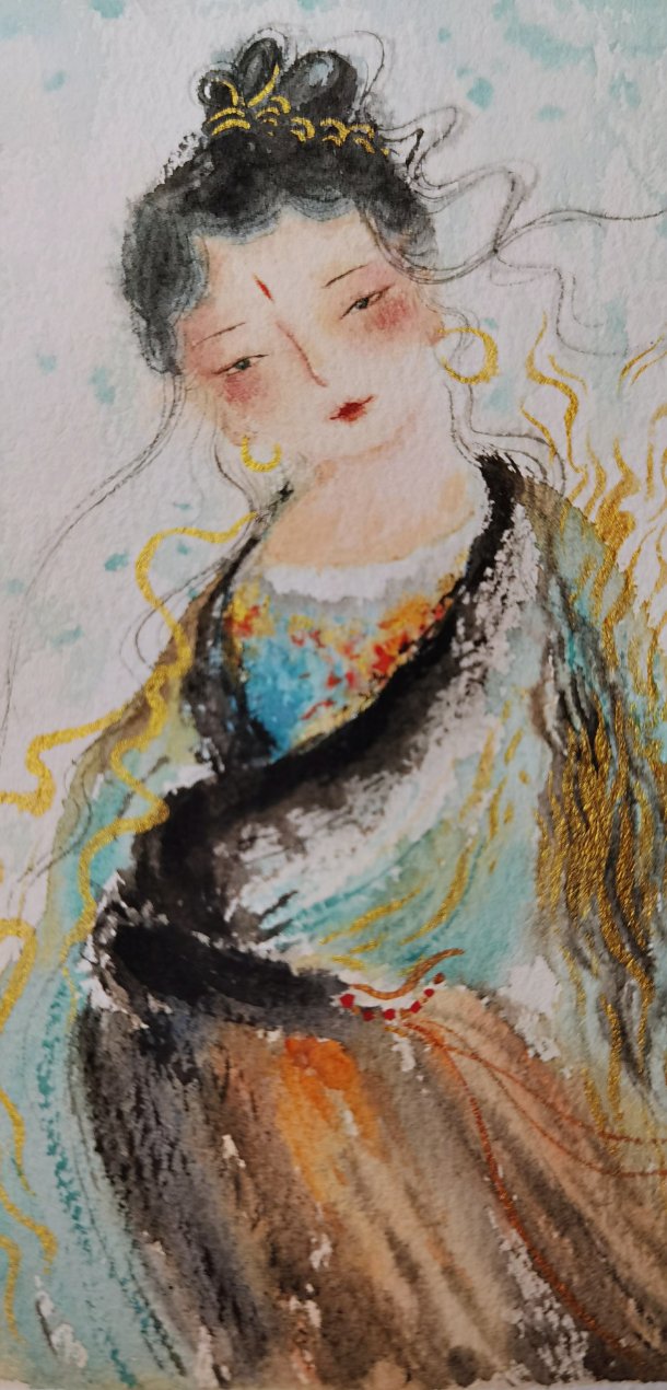 Ptfeel Watercolor Drawing Art Painting Artist 水彩 水彩画a Lady In Tang Dynasty T Co Mrrlbrj0in Twitter