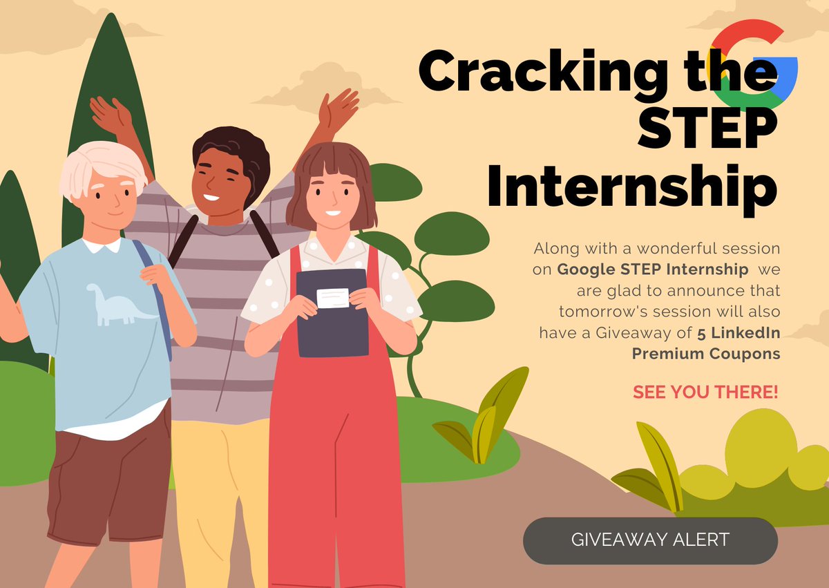 IgdtuwMsc's tweet photo. Hey all, how excited are you about the STEP Internship session with @Jahnavi2712  tomorrow?

Follow @IgdtuwMsc , like this tweet and share with us your comments, suggestions and questions in this thread to be eligible for the giveaway! https://t.co/ZFZ2IjfL0H