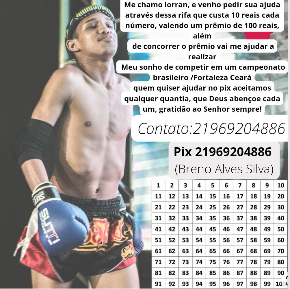 LorranThai's tweet photo. Então rapaziada, ganhei o campeonato estadual e recebir uma ótima oportunidade de lutar em Fortaleza - CE. Estou fazendo essa rifa pros custo da viagem. Quem puder/quiser compra ou divulga minha rifa, eu agradeço muito de coração. Deus abençoe cada um de vocês!! 🙏
Dão RT gente https://t.co/IoXOP1qF1H