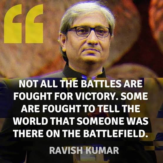 b_bindesh's tweet photo. Resign is not the end. See you soon. #RavishKumar https://t.co/BhkubZ3GxC