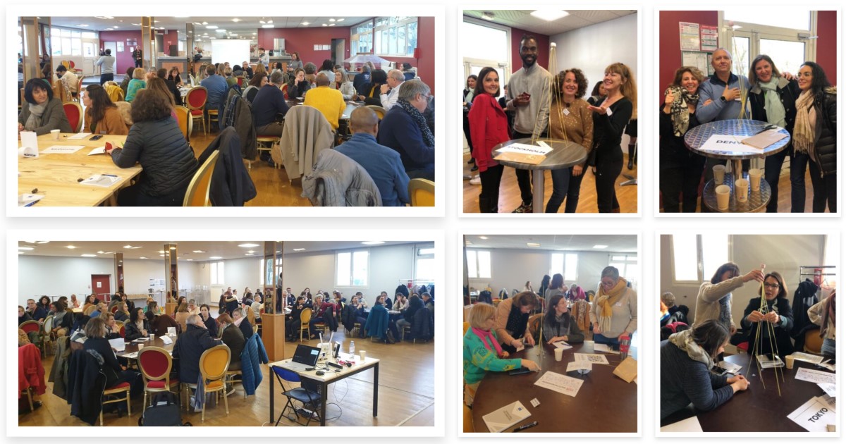 Lancement du #séminaire RH MinArm : Accueil des nouveaux arrivants, quiz de connaissances avec 20 questions live sur mobile et ses échanges, puis une activité de cohésion avec le Marshmallow challenge. 80 personnes présentes. Merci Ministère des Armées