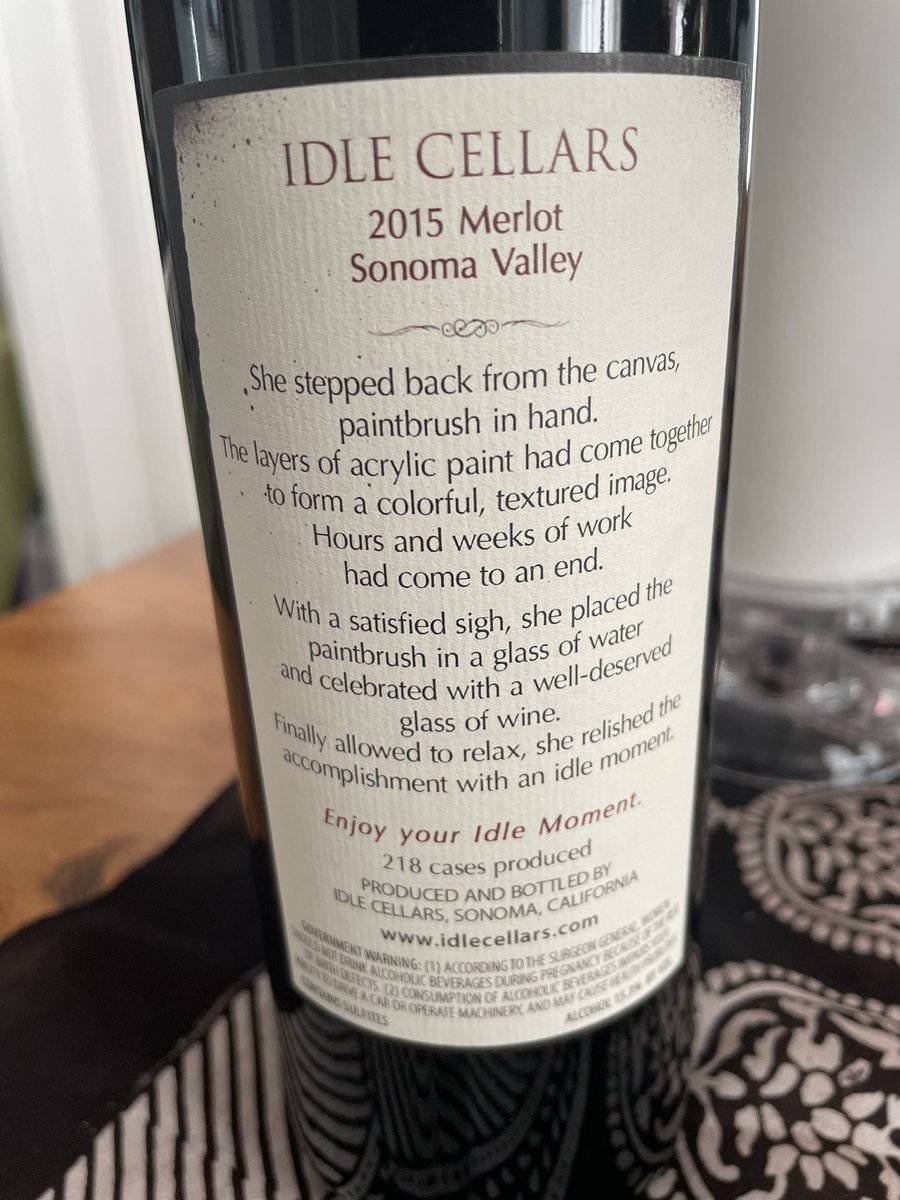 2015 #IdleCellars #Merlot #EnjoyYourIdleMoment