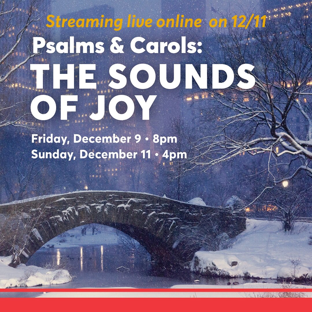 Can't make it to our upcoming concert? We're streaming our 12/11 performance live for out-of-towners — or anyone who prefers to enjoy our concert of Bach, Schütz, Caroline Shaw, Abbie Betinis &amp; more from the comfort of their couch. More at nasingers.org/events.