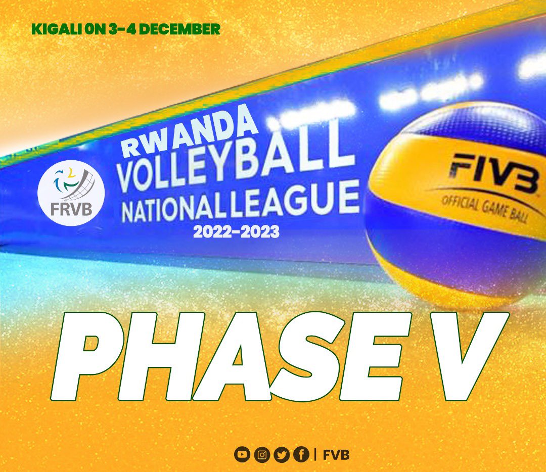 Rw_Volleyball's tweet photo. Good evening #RWOT after two busy weeks and successful #TaxPayersApprecion tournament, now #FRVBNationalLeague is back with Phase V that will take place in Kigali on 3rd-4th December 2022.
FYI: This phase will be hosted by #RRAVC and #REGVC. https://t.co/ipRWnw5RaL