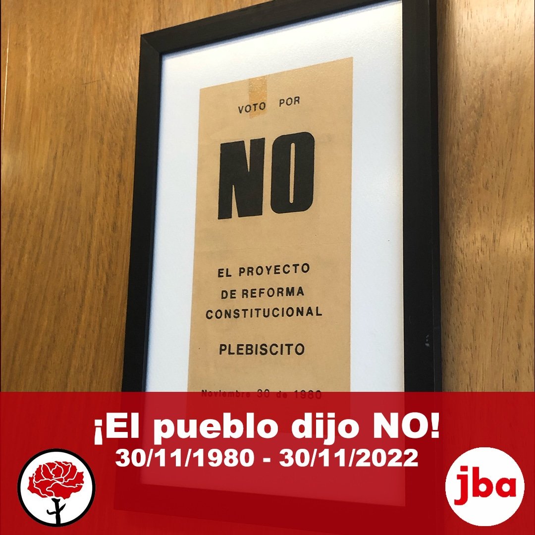 _JuventudBA's tweet photo. Hoy se cumplen 42 años del plebiscito constitucional de 1980, momento que marcó el comienzo de la transición democrática. 🌹🚩 https://t.co/DM4jqsVt4y