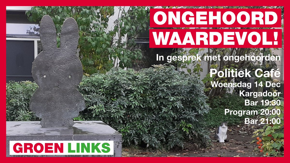 GLpolca030's tweet photo. Woensdag 14 Dec weer Politiek Café!

Wat vertellen mensen die niet vanzelfsprekend aan het woord komen? Ontmoet tijdens dit politiek café mensen die niet direct de politieke arena binnenstappen. 

Voorbereid door werkgroep straatgeluiden.
https://t.co/r46HqvblDE https://t.co/LIJJ0tzELe