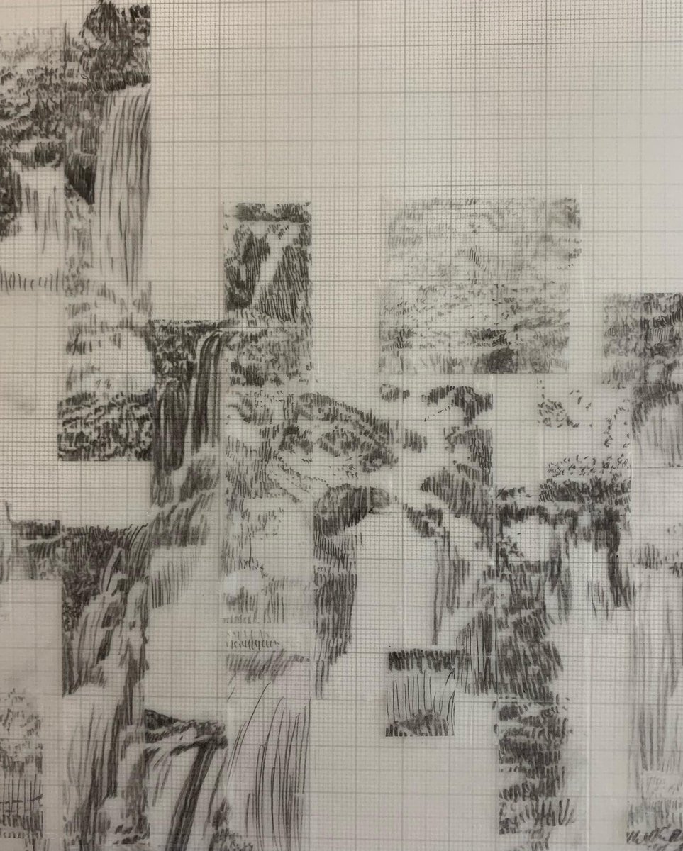 chloeleaper2's tweet photo. In progress…Weaving rock and water to explore the landscape/language archetype of the waterfall #waterfall #naturewriting #mountainart #graphicscore #deleuze #matrixialborderspace #murmuration #pictogram #glyph #contemporary drawing #birdsong https://t.co/ID9f9BJg5y