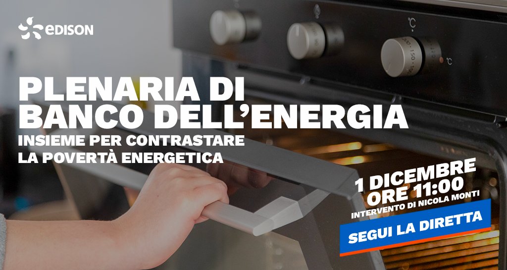 EdisonNews's tweet photo. Durante l’evento saranno presentati i nuovi dati @IpsosItalia e @OIPE_IT relativamente alla situazione del Paese e i progetti promossi da Banco dell’Energia. Interverrà anche il nostro AD Nicola Monti. Per partecipare ➡️ https://t.co/NKa3FpOGpc 
#energiachecambiatutto https://t.co/LSCOybM1rv