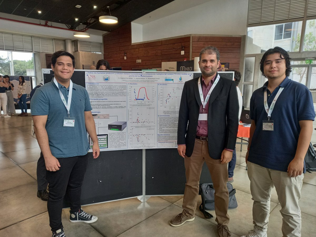 Nice done <a href="/EmanuelMV2612/">Emanuel Montealegre Viales</a> and <a href="/andres_abarca/">Andrés Abarca</a> ! It was real fun to collaborate with you on the analysis of 13C of methane in human breath. First chemistry congress experience ✅️