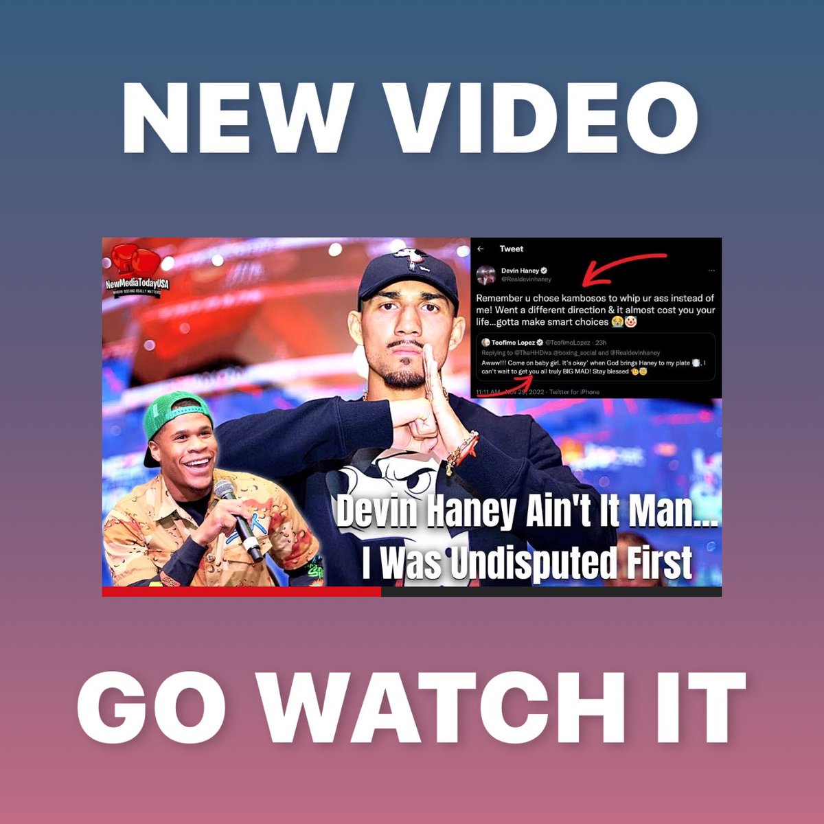 coach_malachi's tweet photo. Shocking! Teofimo Lopez Tells Boxing Social Devin Haney Is A Bum? I Was Undisputed First?

Show Starts At 3:00 EST. Click The Link Below ⬇️ Watch The Show. 🔥

https://t.co/Poqx7Ao0ll https://t.co/U2CiFVy7Lk