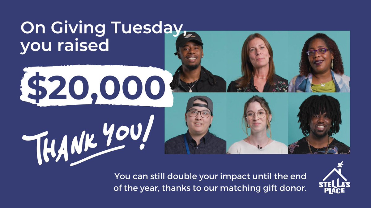 stellasplaceca's tweet photo. Thank you to everyone who took part in #GivingTuesday and supported Stella’s Place! In just one day, you helped us raise $20,000 that will ensure young people can access the mental health care they deserve. If you haven’t donated yet, it’s not too late: https://t.co/JMASl3f1mH https://t.co/SkDK5W7lSx
