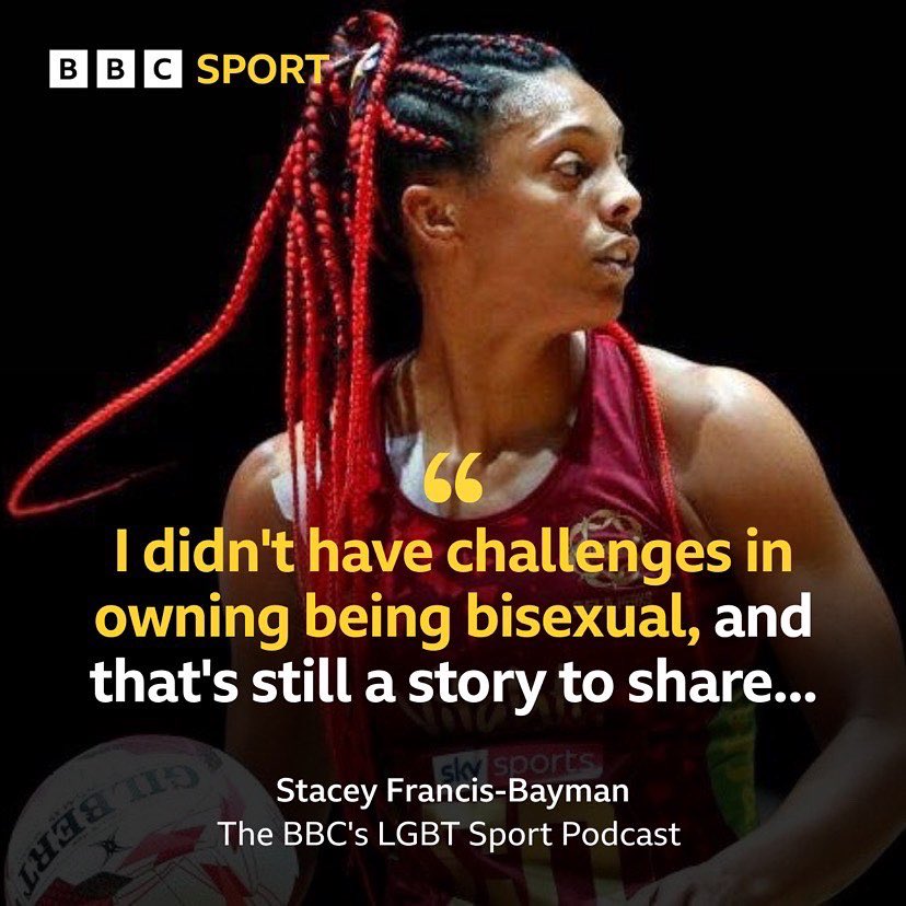 jack_murley's tweet photo. ICYMI: Former England netball star @StcyJyneFrancis joins us on Episode 274 of the BBC’s #LGBT Sport Podcast. 

We talk about her amazing career, retirement, being visible as an LGBTQ person and so much more in an absolute corker of an episode 🙌🏻

🎧 | https://t.co/pr8s1f63JU https://t.co/ebExS4T3ep