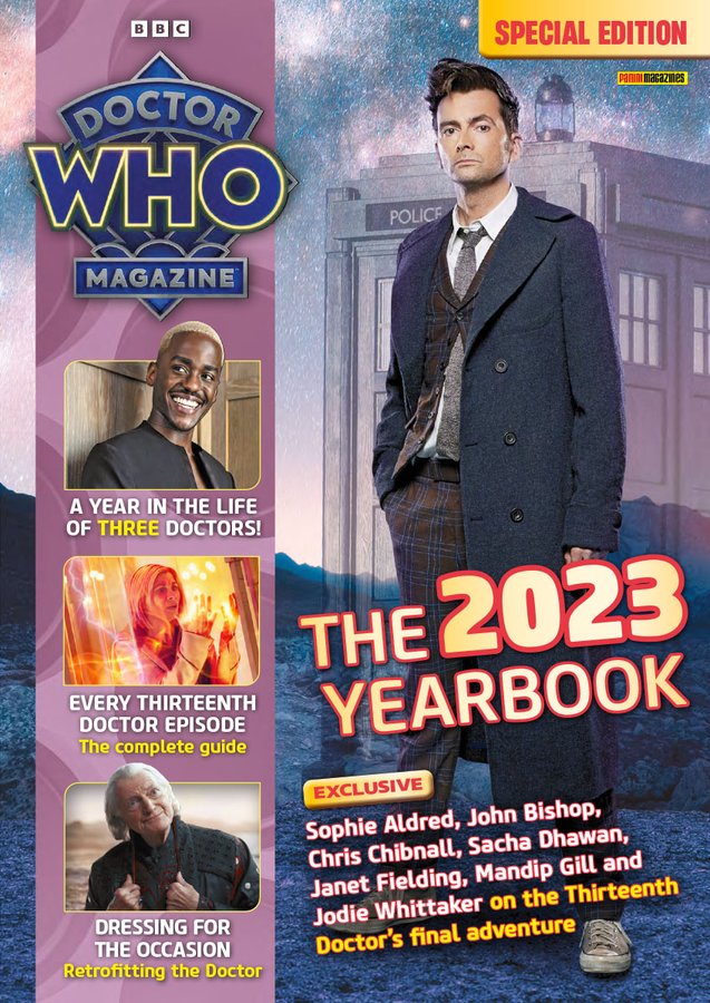 David Tennant on the cover of the Doctor Who 2023 Yearbook