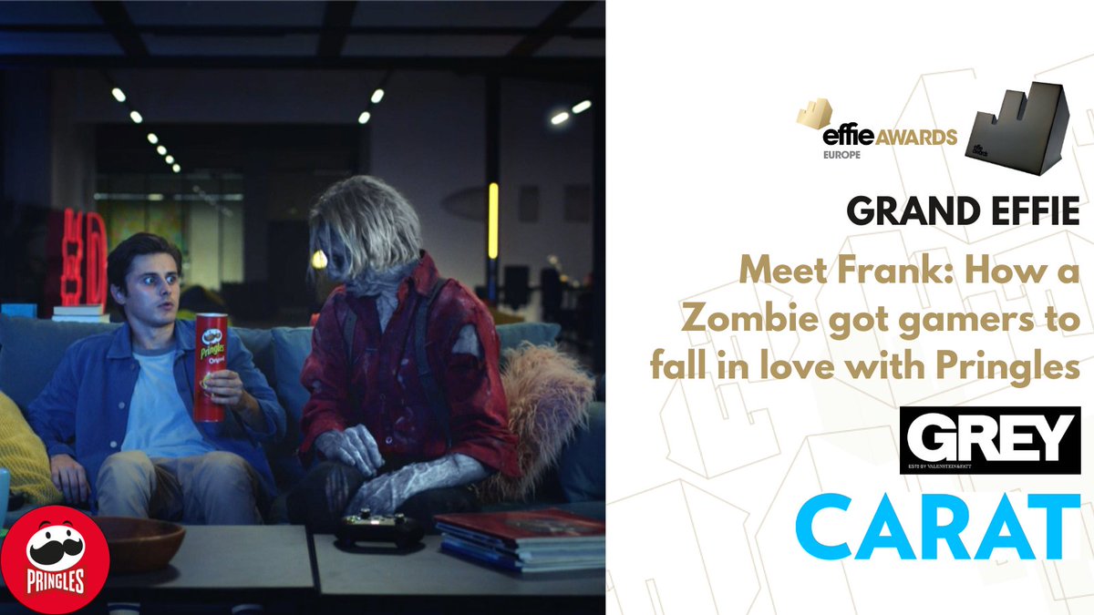 EffieEurope's tweet photo. Out of all our 🥇Gold winners of this year, it’s @GreyLondon’s campaign “Meet Frank: How a Zombie got gamers to fall in love with Pringles” for @Pringles that brings home🏆 the Grand Effie trophy! Huge congratulations to the team at Grey London, what an incredible achievement!✨ https://t.co/7LGygjyGjq