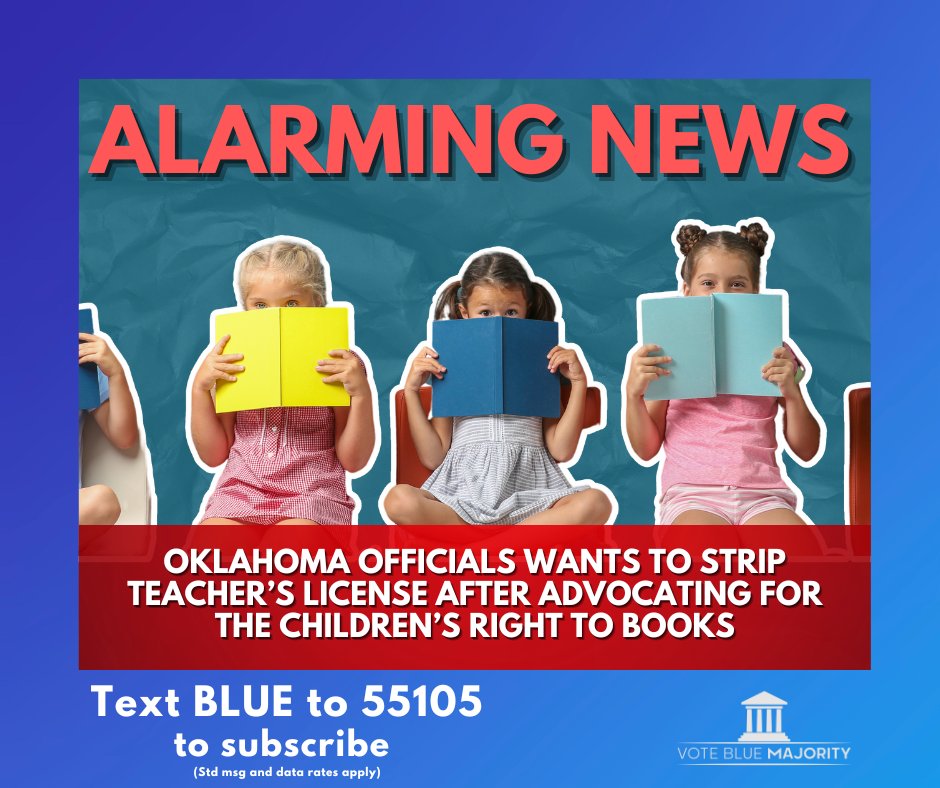 VoteBlueMaj's tweet photo. 🚨 Republicans are FORCING schools and libraries to BAN books

👉They have NO PLANS to resolve issues that we care about. Their ONLY PLAN is to VIOLENTLY target LGBTQ+ rights, and our freedom of speech.

#kids #books #banbooks #freedomofspeech #Democrat #Vote #politics #America https://t.co/fE25uGBZH9