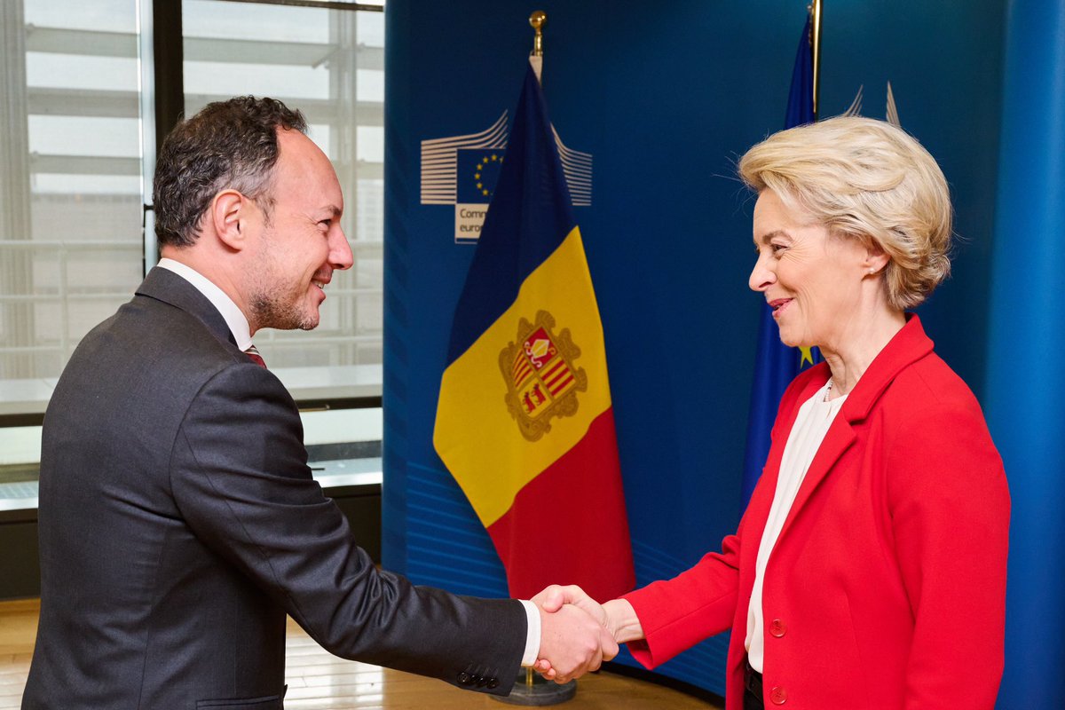 XavierEspot's tweet photo. Avui amb la presidenta de la Comissió Europea @vonderleyen, hem pogut exposar el compromís mutu de negociar un bon acord d’associació per a la UE i per a Andorra. https://t.co/9cvdxYDK3M