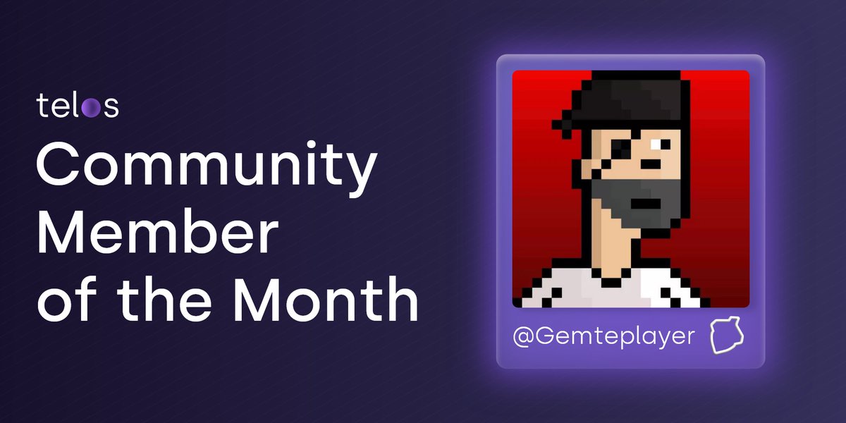 HelloTelos's tweet photo. 1/3
Introducing: The Telos Community Member of the Month! 🎉

Here at #Telos, we value our supportive &amp; enthusiastic community members! Whether it's attending events, creating content or participating in community activities, we want to thank our most dedicated members! 🟣 https://t.co/Nda15j3IBd