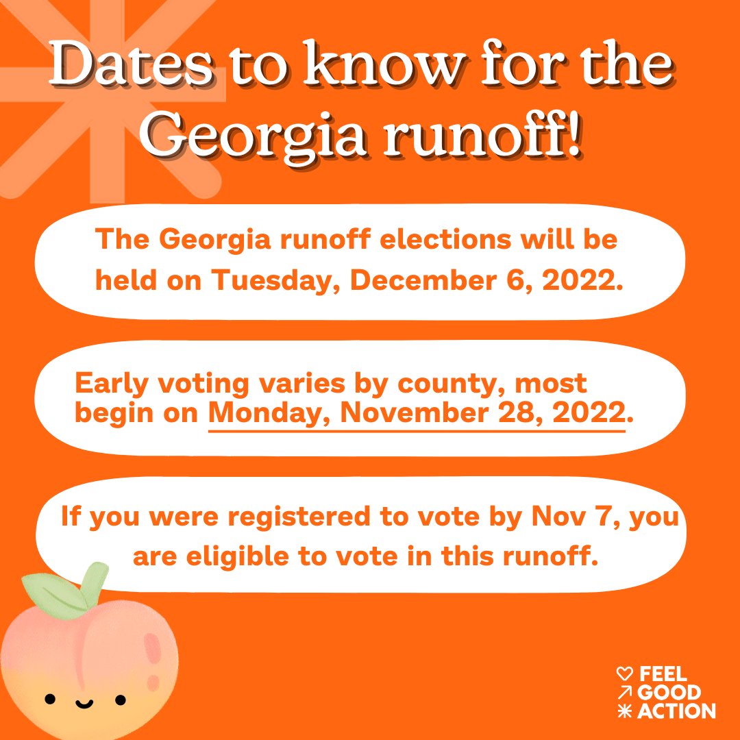FeelGoodAction's tweet photo. Not a GA resident? You can still participate by sharing this post so we can help our friends and allies in GA stay up to date and #voterready. Teamwork makes the dream work, and it feels good! #Georgiarunoff #georgiavoters #runoffelection #peachstatepride https://t.co/qbnWYZvLED