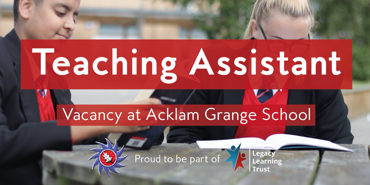 AcklamGrange's tweet photo. VACANCY: Teaching Assistant 

We're looking to recruit an enthusiastic and hard working individual to support learning activities. This includes the preparation and maintenance of resources.

For more information, please visit➡️ https://t.co/zOU8foglja https://t.co/rslaHKKvpl