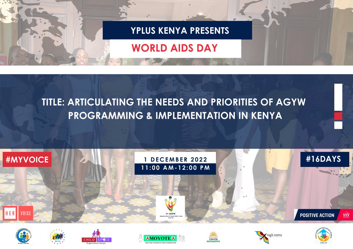 Adolescent girls and young women's needs and priorities are diverse and dynamic. 

Tomorrow, from 11:00 AM - 12:00 PM, we will dive deep into a conversation where we'll dissect the matter.

See you there; this is a conversation you can not miss.

#YplusKenya #HerVoice #HVF
