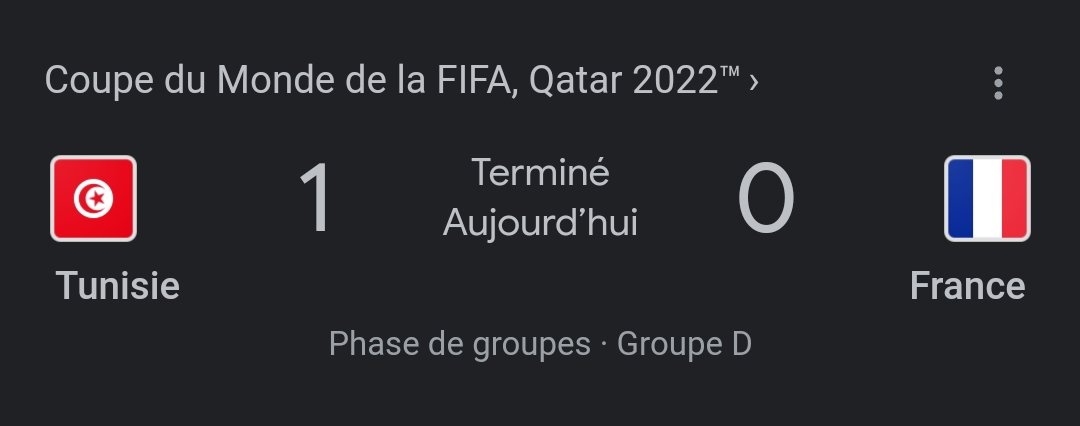 loicejebeau's tweet photo. #TUNFRA
Tunisie - France
Le premier match de l'histoire où les deux équipes ont perdus. 😰😰😅 https://t.co/u6MeQyQX9i