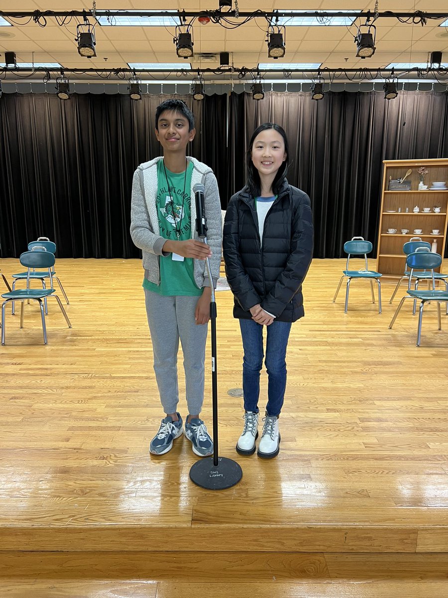 Congrats to 8th graders Pranav for being named our <a href="/GeorgeDawsonMS/">Dawson Middle School</a> Spelling Bee Champion and Angela for being named Runner Up! Congratulations, what a fun competition this morning! 🐉 #DragonProud