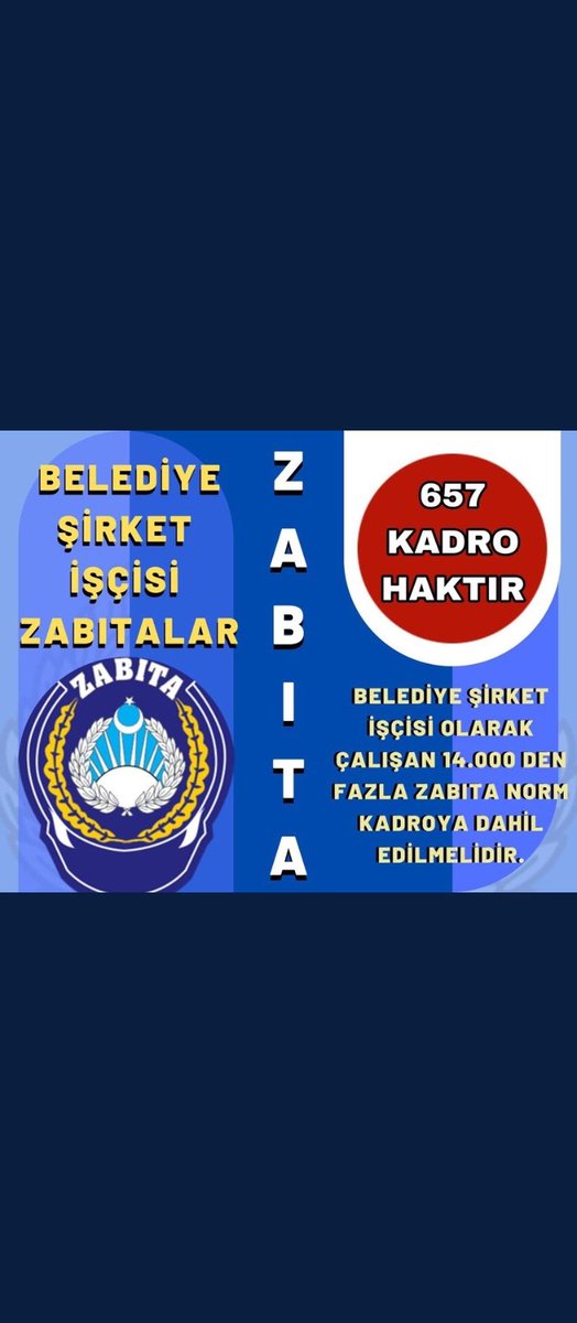 kocaokan183's tweet photo. Soruyoruz ???

İki zabıta düşünün üniforması, teçhizatı, yaptığı iş Aynı

Birisi 657 devlet memuru

BİRİSİ BELEDİYE ŞİRKET İŞÇİSİ

Eşitlik Nerede ?

📌Talebimiz statü değişikliği ile memur olmak…..

@RTErdogan @vedatbilgn @DrRecepAkdag @AvOzlemZengin #KadrosuzZABITA https://t.co/lzyGB44J5Y