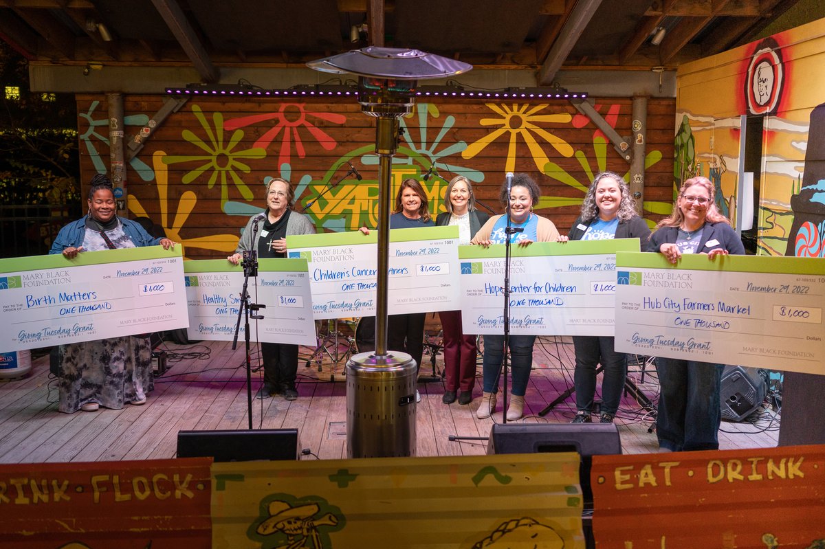 Last night, we capped off Giving Tuesday by awarding five $1000 Giving Tuesday Grants during a live drawing at Brew Good with Spartanburg Gives! Congratulations to BirthMatters, Healthy Smiles, Children's Cancer Partners, Hope Center for Children &amp; Hub City Farmers' Market!