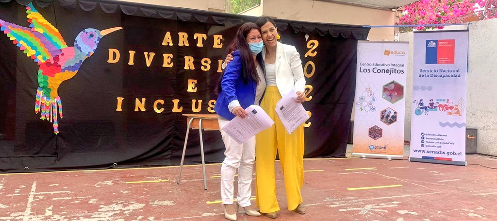 Senadis_Atacama's tweet photo. Directora @Senadis_Atacama junto a equipo Directivo Nacional de @fcoanil participan de hito de lanzamiento “TALLERES ARTISTICOS PARA LA INCLUSIÓN DE PERSONAS CON DISCAPACIDAD INTELECTUAL” Iniciativa financiada por #FONAPI al Centro Gral. de Padres y Apoderados de #COANIL https://t.co/z0k65U1ceo