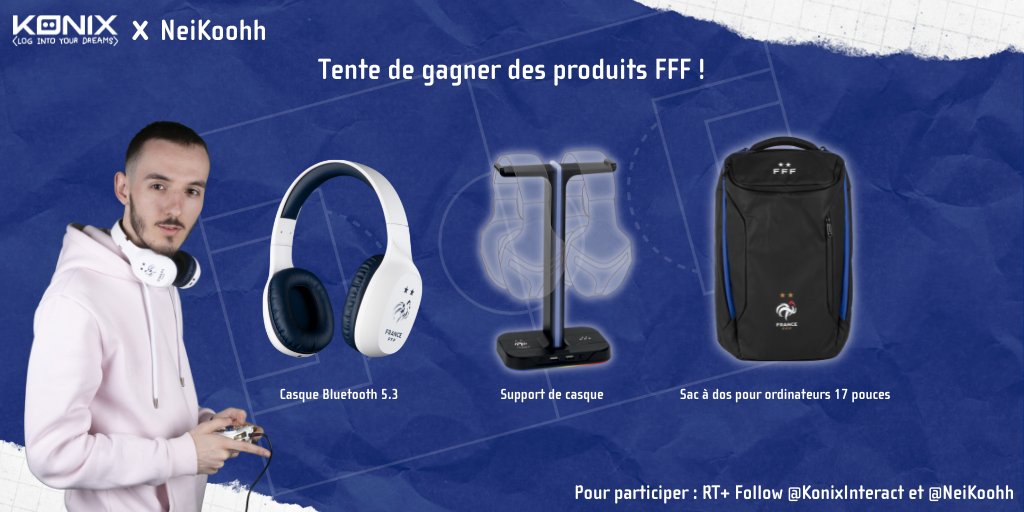 NeiKoohh's tweet photo. #Concours spécial #FRATUN 🎁

⭐⭐️ Tentez de gagner un casque bluetooth 5.3 FFF, un support de casque FFF &amp; un sac à dos pour ordinateurs 17 pouces FFF ⭐⭐️

👉 Pour participer : #RT &amp; #Follow @NeiKoohh &amp; @KonixInteract 🎧

🗳 TAS le 3 Décembre https://t.co/kAWVJ38qF0