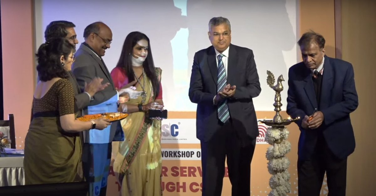 UIDAI's tweet image. Dr. Saurabh Garg, @ceo_uidai, addressed the &apos;National Workshop on Aadhaar Services through CSC&apos; organised by CSC e-Gov. He said CSCs have played a key role in the Aadhaar ecosystem &amp;amp; are an integral part of the Digital India mission. #Aadhaar &amp;amp; CSCs are promoting ease of living.