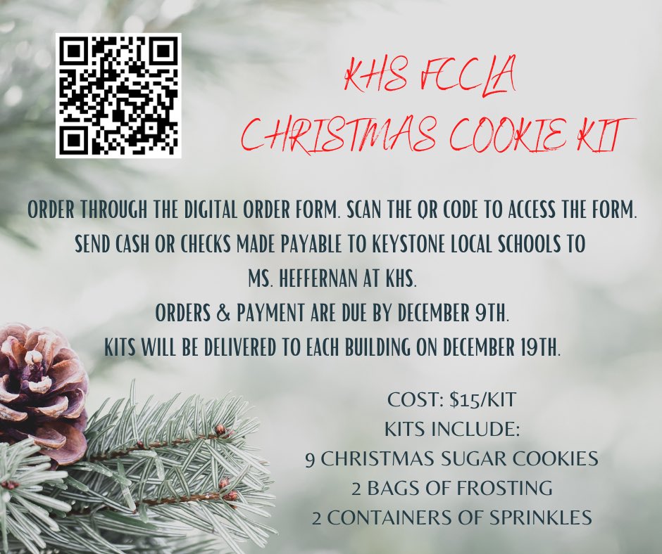 Scan the QR code or click the link to access the order form. 🎅🏼

forms.gle/LPmSDeEDgYTW3t…

@MrKohler2 @KHSAPBrown <a href="/KeystoneCouns/">KHS Counseling</a> <a href="/pta_kes/">Keystone Elementary PTA</a> <a href="/MrsGibson_KMS/">Mrs. Gibson</a> <a href="/kms_mschudakoff/">Miss Chudakoff</a> <a href="/angela_siwik/">Angela Siwik</a> <a href="/jacobalferio/">Jake Alferio</a> <a href="/agorankeystone/">amanda goran</a> @MrsCampbellSPED @dwhitekeystone <a href="/GriswoldKara/">Kara Griswold</a> <a href="/mrskzatik/">Mrs. Zatik</a>