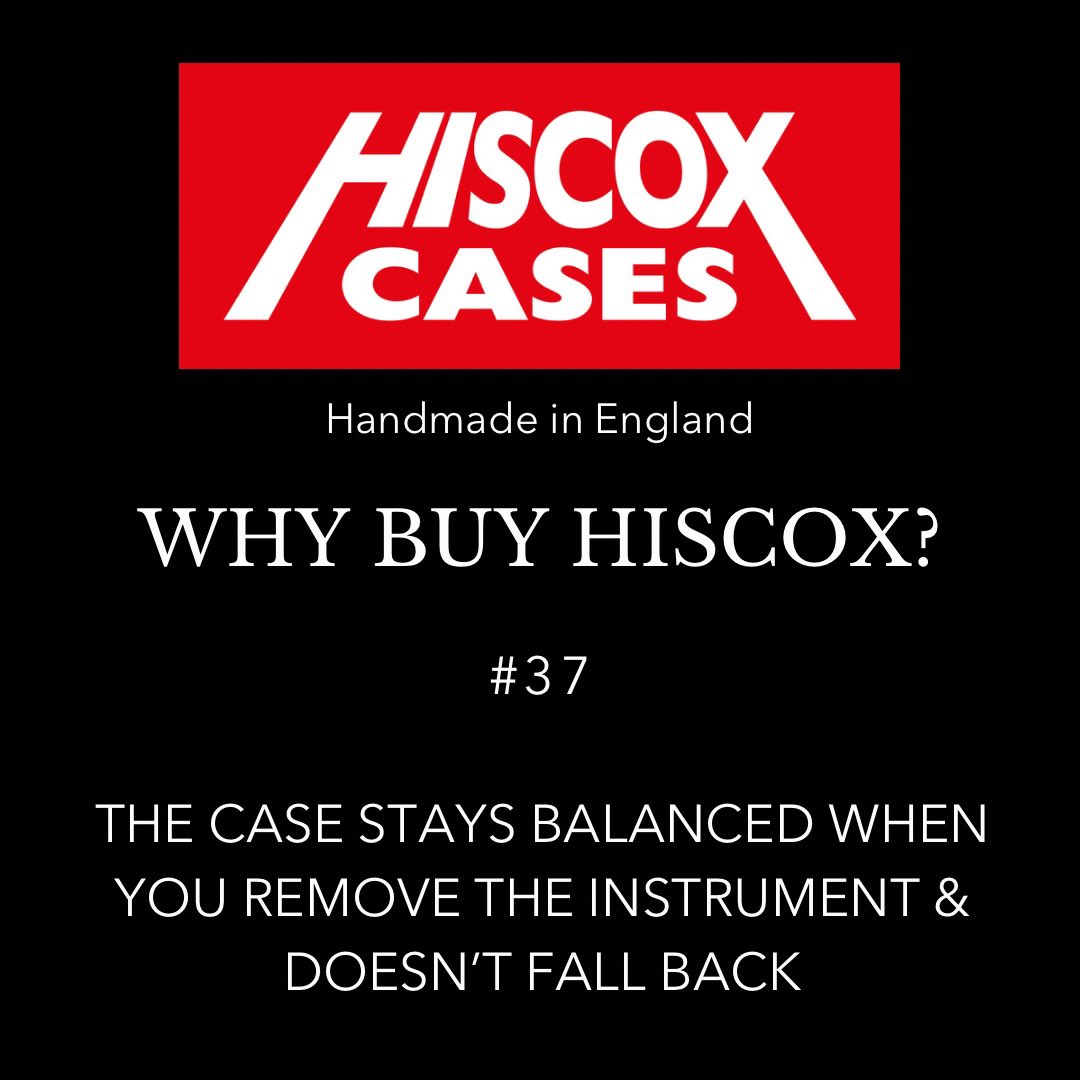 44 Reasons to buy a Hiscox case…
#37
THE CASE STAYS BALANCED WHEN YOU REMOVE THE INSTRUMENT AND DOESN’T FALL BACK
Just because it makes life easier!