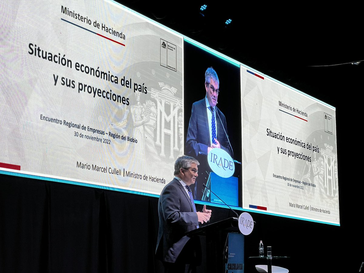“Luego de la desaceleración prevista para el segundo semestre del 2022, la actividad económica recuperará una senda de crecimiento durante 2023”.

Mario Marcel, Ministro de Hacienda, en #Erede2022.
