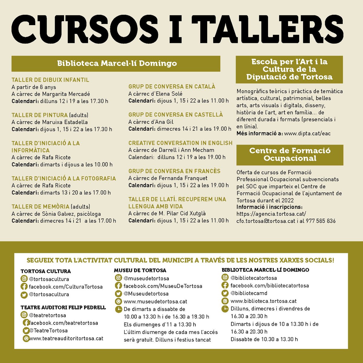 ERoigM's tweet photo. No us perdeu les activitats culturals que ofereix #Tortosa per al mes de desembre
Una intensa programació amb tot tipus d'actes. Consulteu l'Agenda Cultural a 👇 https://t.co/4XdDFJg4jB
i gaudiu de les propostes que ofereix
#TortosaCultura #Cultura #AnyPedrell #TerresdelEbre https://t.co/N5B7nbAyiD